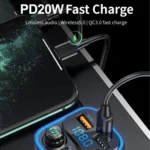 WEKOME WP-C52 Pop Digital Series MP3 Wireless Fast Charging Car Charger - Image 2