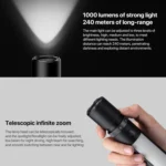 Original Xiaomi Mijia Multifunctional Flashlight 1000LM IPX4 with Side Light - Image 3