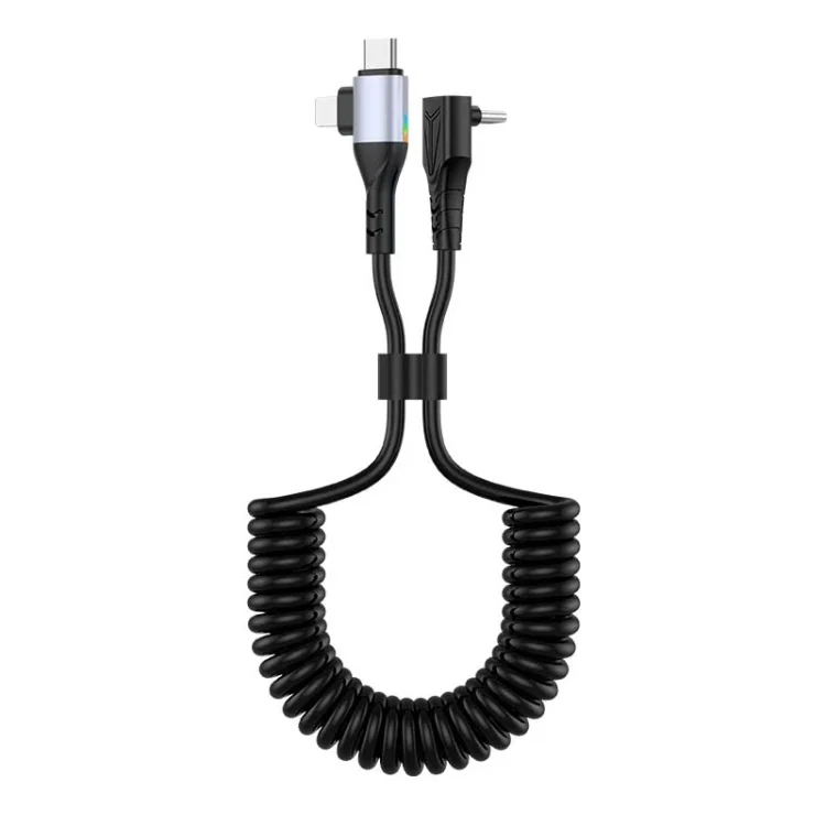 For LeadingIdeal L9 / L8 / L7 / L6 PD65W Type-C Elbow to Type-C, 8 Pin Spring Charging Cable