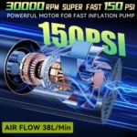 T8 Car Digital Display Portable Smart Electric Wireless Air Pump - Image 6