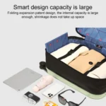 Foldable Portable Universal Wheel Trolley Luggage Suitcase, with Combination Lock - Image 6