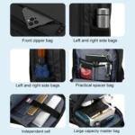 Multifunctional Large Capacity Waterproof Double-Shoulder Backpack with USB Interface - Image 6