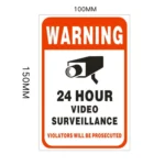 100pcs 24 Hour Video Monitor Warning Sticker - Image 2
