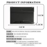 Multifunctional Travel Document Bag RFID Anti-Theft Passport Book - Image 3