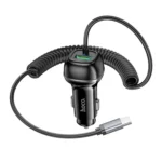 hoco Z58B Rank PD30W and QC3.0 Car Charger with Type-C Spring Cable  – Qty: 5 Units