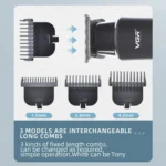 VGR V-937 LED Digital Display Salon USB Electric Hair Clipper - Image 7