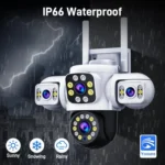 2MP HD 360 Degree Panorama 3 Lens IP66 Waterproof Wireless WiFi Camera - Image 11