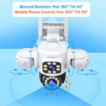 2MP HD 360 Degree Panorama 3 Lens IP66 Waterproof Wireless WiFi Camera - Image 4