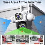 2MP HD 360 Degree Panorama 3 Lens IP66 Waterproof Wireless WiFi Camera - Image 5