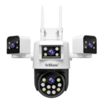 SriHome SH066 8MP HD Quad Lens Security Camera, Support Full Color Night Vision / Two-way Audio
