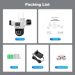 SriHome SH066 8MP HD Quad Lens Security Camera, Support Full Color Night Vision / Two-way Audio - Image 12