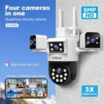 SriHome SH066 8MP HD Quad Lens Security Camera, Support Full Color Night Vision / Two-way Audio - Image 3