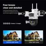 SriHome SH066 8MP HD Quad Lens Security Camera, Support Full Color Night Vision / Two-way Audio - Image 5