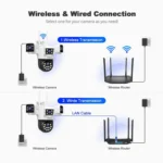 SriHome SH066 8MP HD Quad Lens Security Camera, Support Full Color Night Vision / Two-way Audio - Image 10