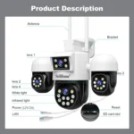 SriHome SH069 8MP 3X Digital Zoom HD Quad-lens Security Camera - Image 12