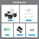 SriHome SH069 8MP 3X Digital Zoom HD Quad-lens Security Camera - Image 13