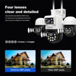 SriHome SH069 8MP 3X Digital Zoom HD Quad-lens Security Camera - Image 4