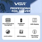 VGR V-352 Double Cutter Head Portable Electric Foil Shaver - Image 3