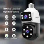 SriHome SH068 E27 4MP HD Dual Lens Light Bulb Camera Outdoor IP66 Waterproof - Image 2