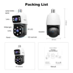 SriHome SH068 E27 4MP HD Dual Lens Light Bulb Camera Outdoor IP66 Waterproof - Image 13