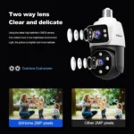 SriHome SH068 E27 4MP HD Dual Lens Light Bulb Camera Outdoor IP66 Waterproof - Image 4