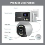 SriHome SH055 8MP HD Multi-lens 5X Optical Zoom Lens Panoramic PTZ Dome Camera - Image 17