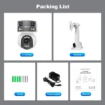 SriHome SH055 8MP HD Multi-lens 5X Optical Zoom Lens Panoramic PTZ Dome Camera - Image 18