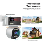 SriHome SH055 8MP HD Multi-lens 5X Optical Zoom Lens Panoramic PTZ Dome Camera - Image 6