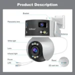 SriHome SH055B 8MP HD Multi-lens Super Wide Angle Panoramic PTZ Dome Camera - Image 16