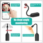 QJ700 1080P HD WiFi Panoramic 360-degree Snake Tube Camera, Support Motion Detection - Image 5