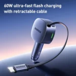 MOMAX UC19 60W 3 in 1 Car Charger with Retractable Cable - Image 2