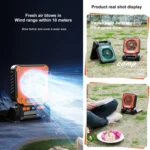 F3 Solar Powered USB Charging Portable Fan Camping Light - Image 5
