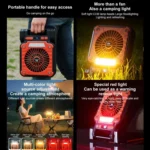 F3 Solar Powered USB Charging Portable Fan Camping Light - Image 7