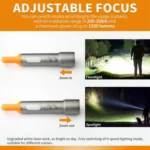 X723 Aluminum Alloy Outdoor White Laser Wick Zoom Waterproof Flashlight - Image 5