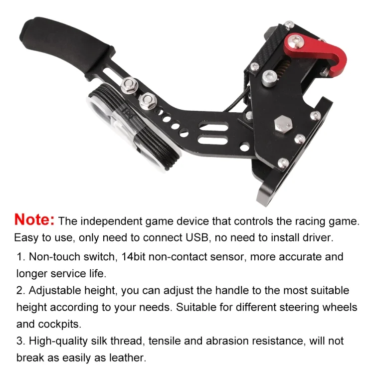 EDA008003_4.webp Universal USB Horizontal Drift Rally Racing Handbrake Lever Professional Gaming Peripherals for Racing Games G25/27/29 T500 - Image 5