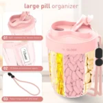 Portable Compartment Sealed Medicine Organizer Large Pill Storage Cup - Image 6