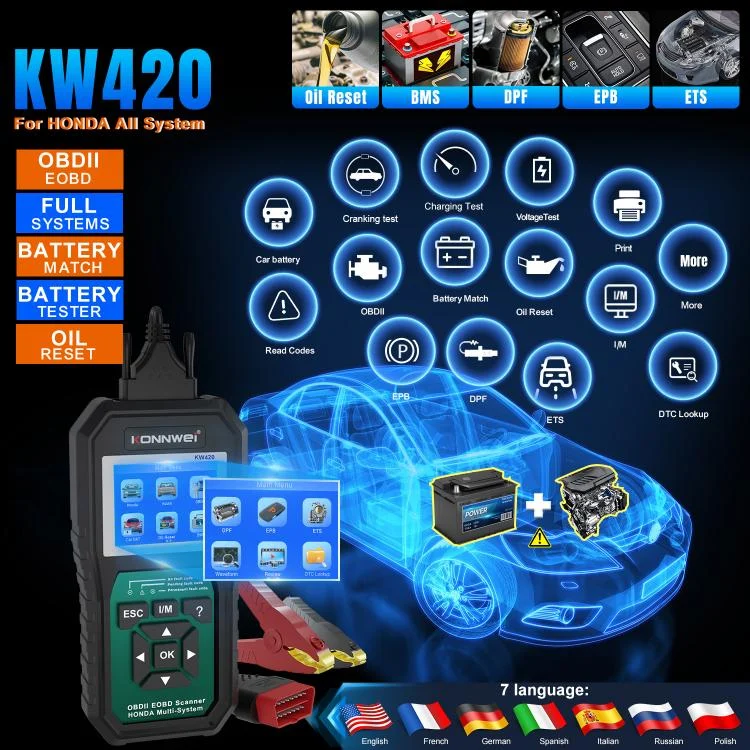 EDA008020801A_10.webp KONNWEI KW420 2.8 inch Color Screen Car OBD2 Fault Diagnostic Scan Tool for Honda - Image 11