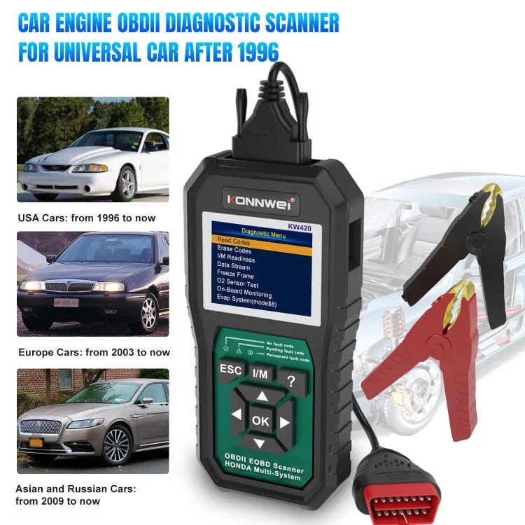 EDA008020801A_2.webp KONNWEI KW420 2.8 inch Color Screen Car OBD2 Fault Diagnostic Scan Tool for Honda - Image 3