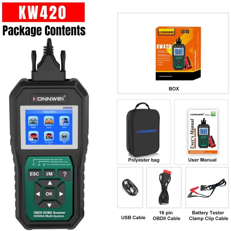 EDA008020801A_21.webp KONNWEI KW420 2.8 inch Color Screen Car OBD2 Fault Diagnostic Scan Tool for Honda - Image 22