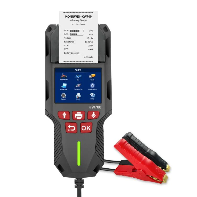EDA008021201A.webp KONNWEI KW700 12V / 24V 2.8 inch Color Screen Car Battery Tester with Printer - Image 1