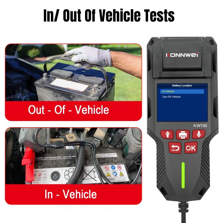 EDA008021201A_12.webp KONNWEI KW700 12V / 24V 2.8 inch Color Screen Car Battery Tester with Printer - Image 13