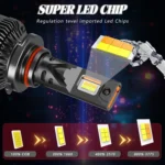2pcs/Pack 60W 8000LM 6000K Three Color Remote Control Car LED Headlight Bulb - Image 4