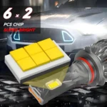 2pcs/Pack 50W 6000LM 6000K Car Double Copper Tube LED Headlight Bulb - Image 2