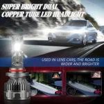 2pcs/Pack 50W 6000LM 6000K Car Double Copper Tube LED Headlight Bulb - Image 6