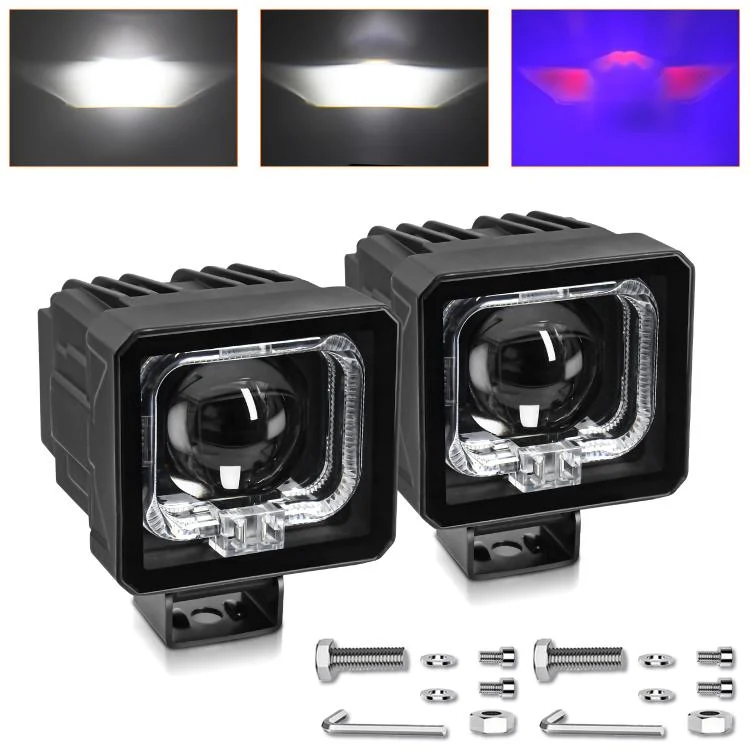 EDA008031801A.webp 2pcs/Pack 35W 3600LM 6500K Car Square HD Large Lens Spotlight Work Light - Image 1