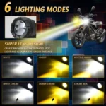 30W 3000LM 6000K Motorcycle Dual Lens LED Spotlight with Control Cable Set - Image 2