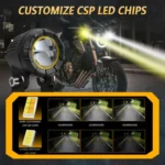 30W 3000LM 6000K Motorcycle Dual Lens LED Spotlight with Control Cable Set - Image 4