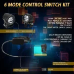 30W 3000LM 6000K Motorcycle Dual Lens LED Spotlight with Control Cable Set - Image 5