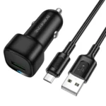 BOROFONE BZ34 Cloud QC3.0 USB Car Charger Set, with 1m USB to Micro USB Cable  – Qty: 5 Units