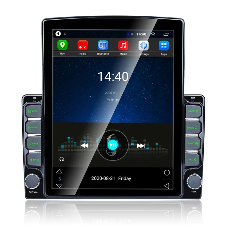9.7 inch Vertical Screen 2.5D Glass Car Android Universal Player Navigator MP5 Integrated Machine Support Phone Link / GPS / FM / Steering Wheel Control, 1GB+32GB